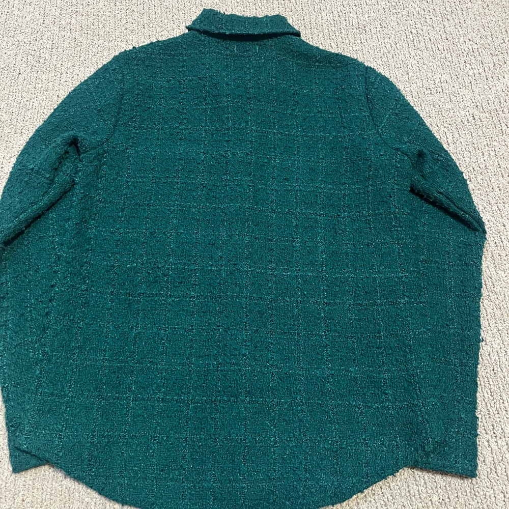 Abercrombie & Fitch XS Oversized Emerald Textured Sweater Button Front - Picture 8 of 8